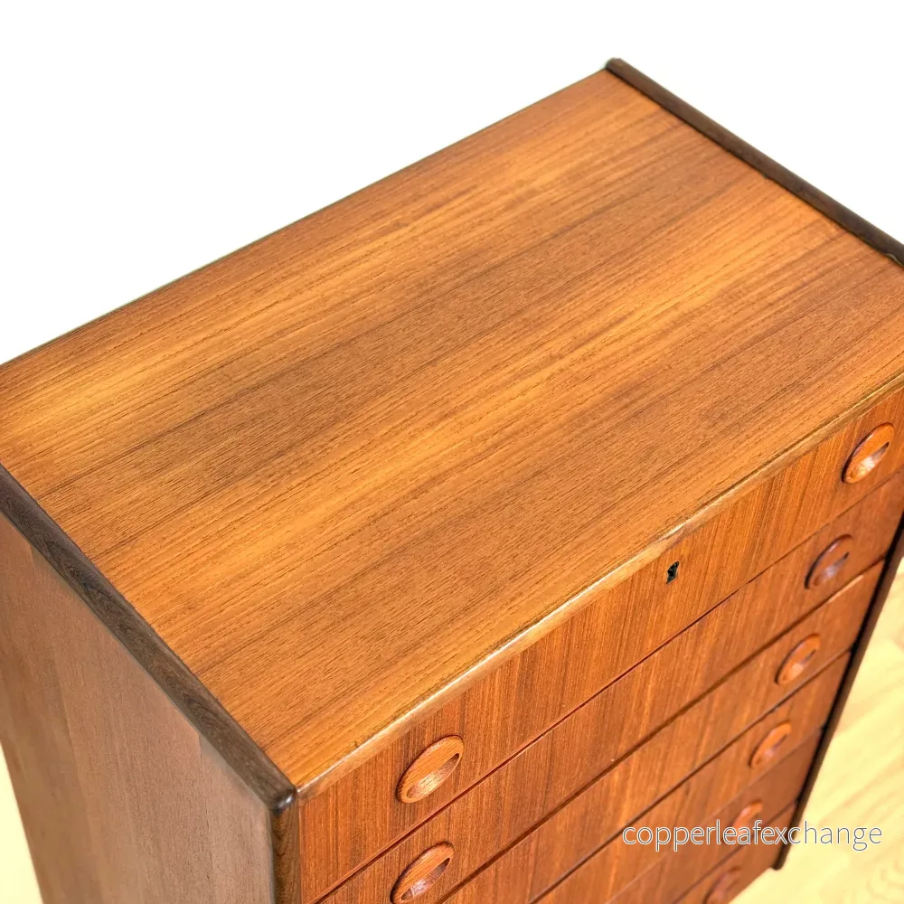Byrå med 6 lådor i teak av Kai Kristiansen, 1950-60-tal, Danmark - Bild 3