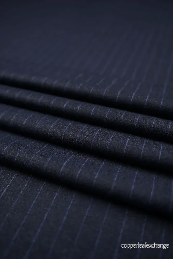 Suit Wool – Italy – Wool/Cashmere – Pinstriped – Blue