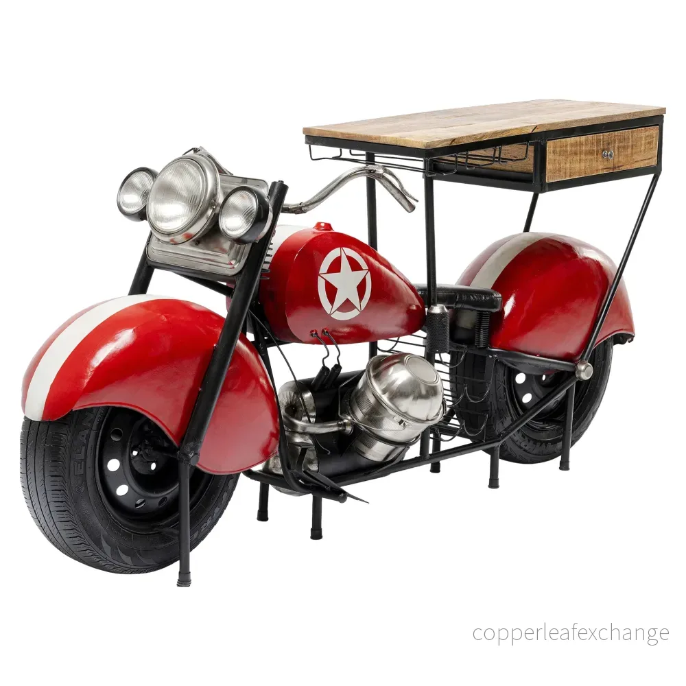 BAR MOTORBIKE – Vintage Röd, 208x99cm BAR MOTORBIKE – Vintage Röd, 208x99cm