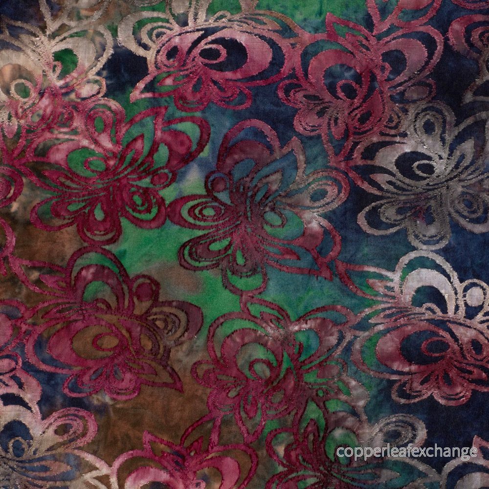 Burnout Jacquard – Tie Dye – Flowers – Eggplant – 046 Burnout Jacquard – Tie Dye – Flowers – Eggplant – 046