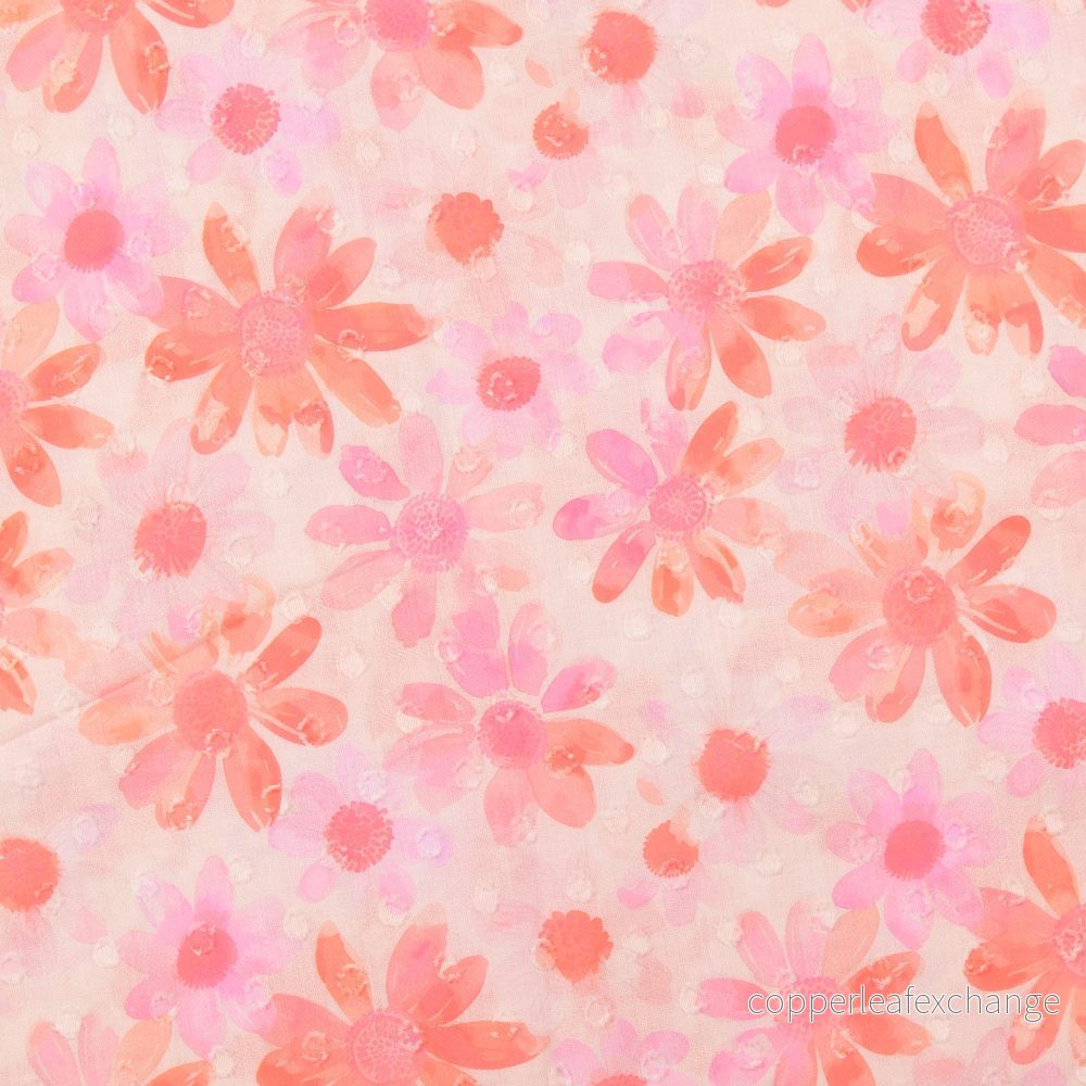 Patterned – Cotton – Textured dots – Flowers – Pink Patterned – Cotton – Textured dots – Flowers – Pink