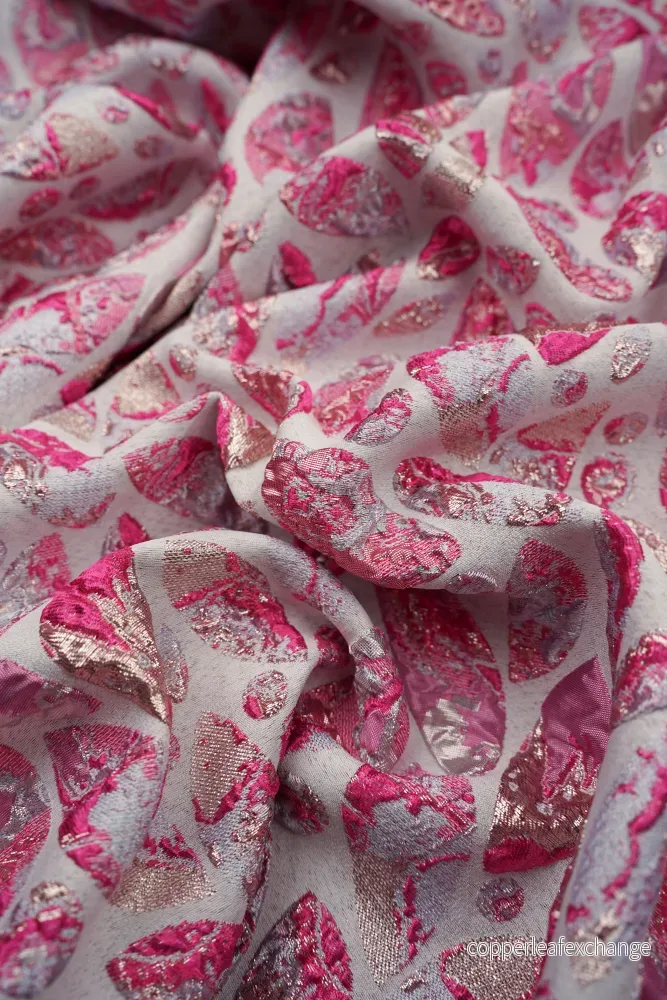 Metallic Brocade – Bubbly – Party Fabric – Pink Metallic Brocade – Bubbly – Party Fabric – Pink