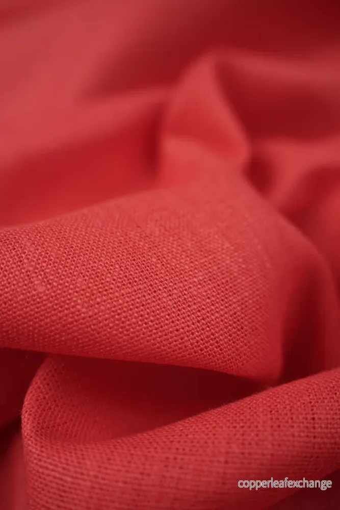 Textured linen fabric - Coral - 590 - Bild 3