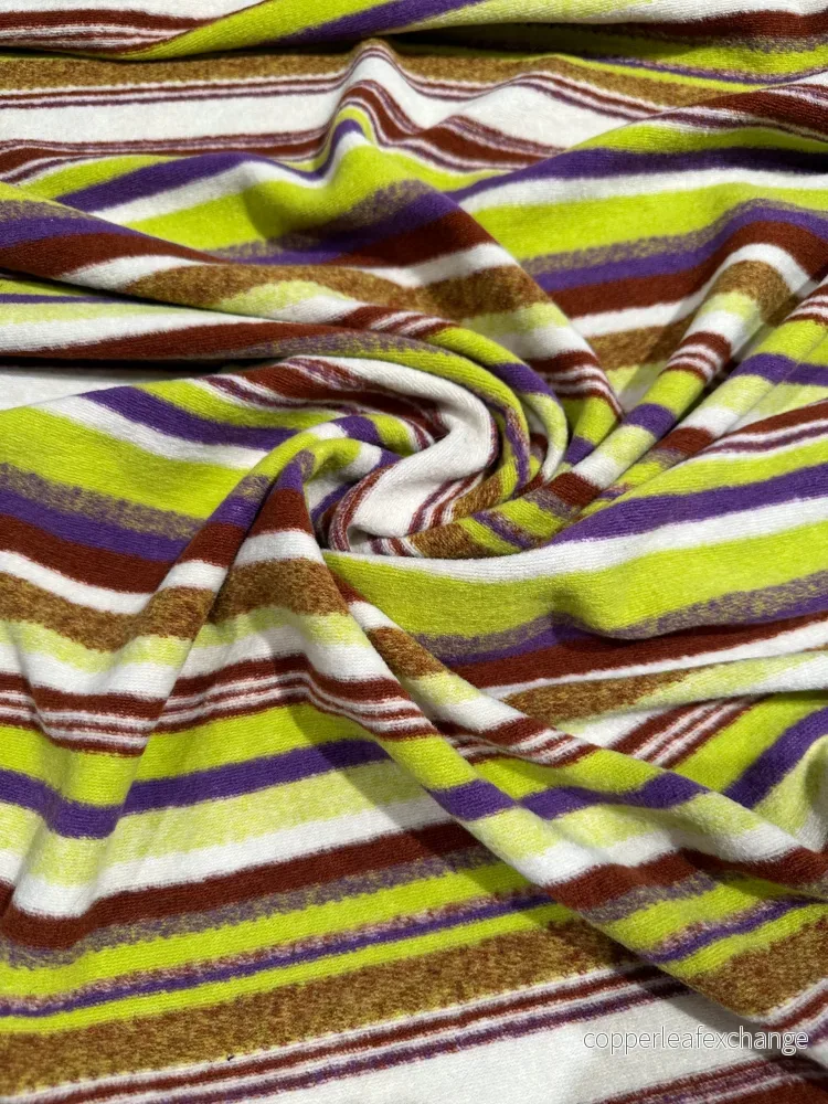 Deadstock – Soft – Coat – Striped – Lime Green – Purple – Rust – DY31 Deadstock – Soft – Coat – Striped – Lime Green – Purple – Rust – DY31