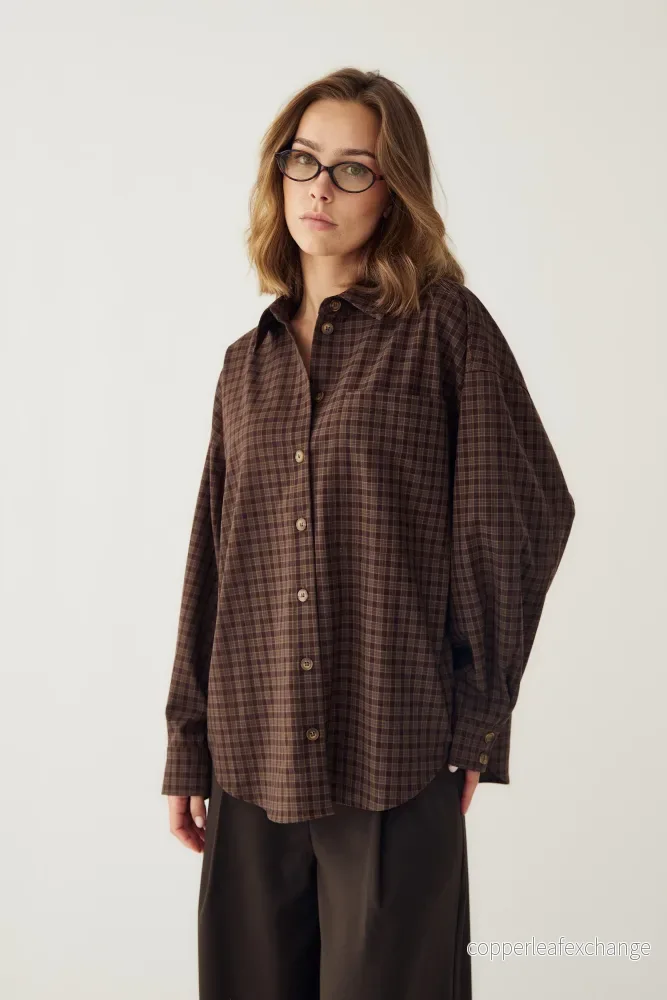 Lisa Shirt Brown Check