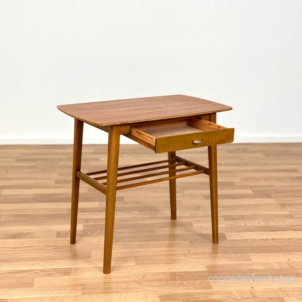 Sidobord med liten låda i teak, 1950-60-tal, Danmark - Bild 2