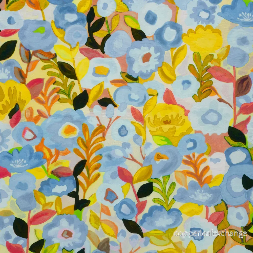 Patterned – Viscose – Flowers – Abstract – Blue – 001