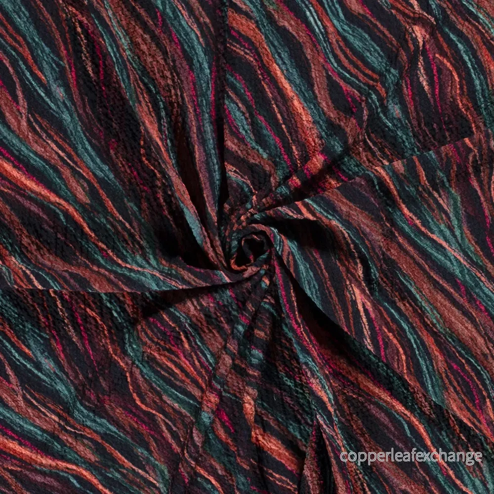 Bubbly Viscose Diagonal Stripe Red and Blue - Bild 3