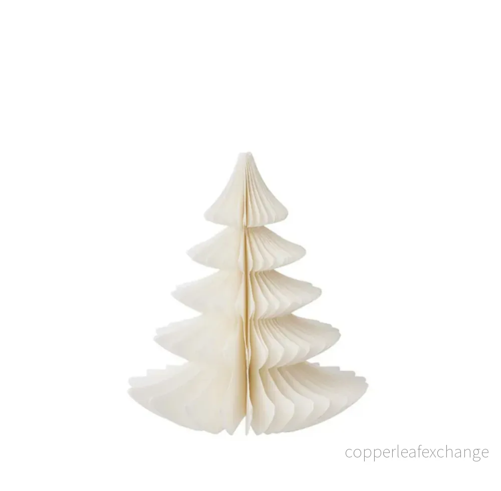 Gran i papper Tree Pine H16cm Cream