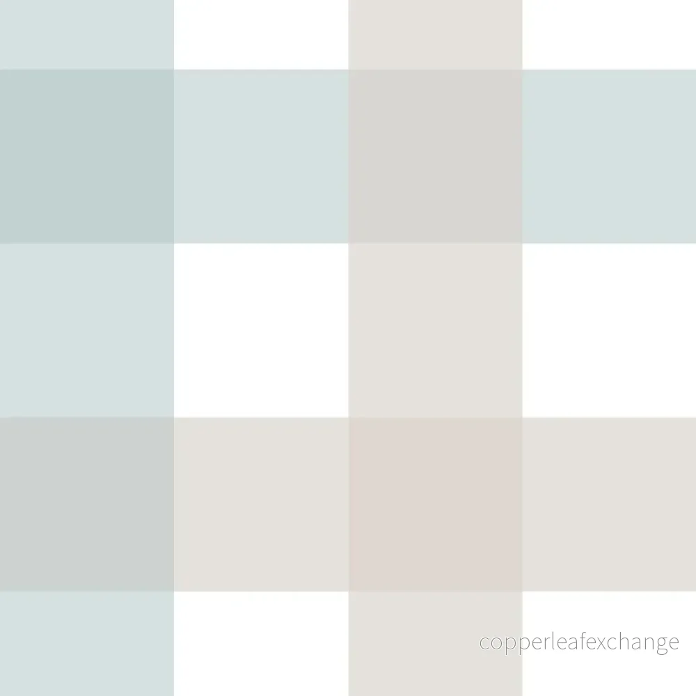 Provence Check Beige/Blue tapet – Dekornik