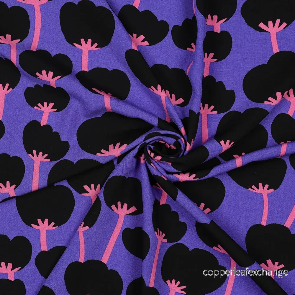 Nerida Hansen - Lenzing Ecovero - Poppies - Viscose - Purple - Bild 2