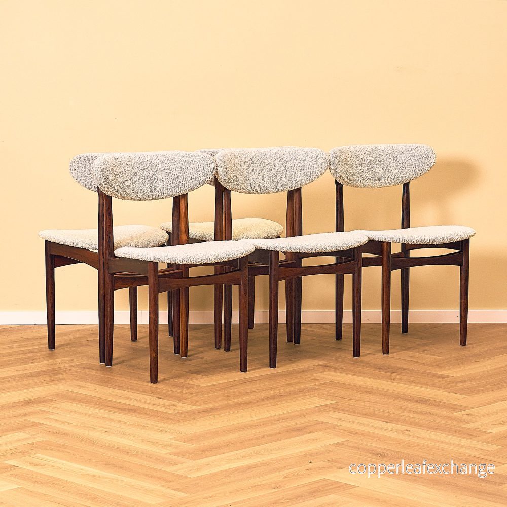 Danish set of 5 dining chairs in Santos rosewood