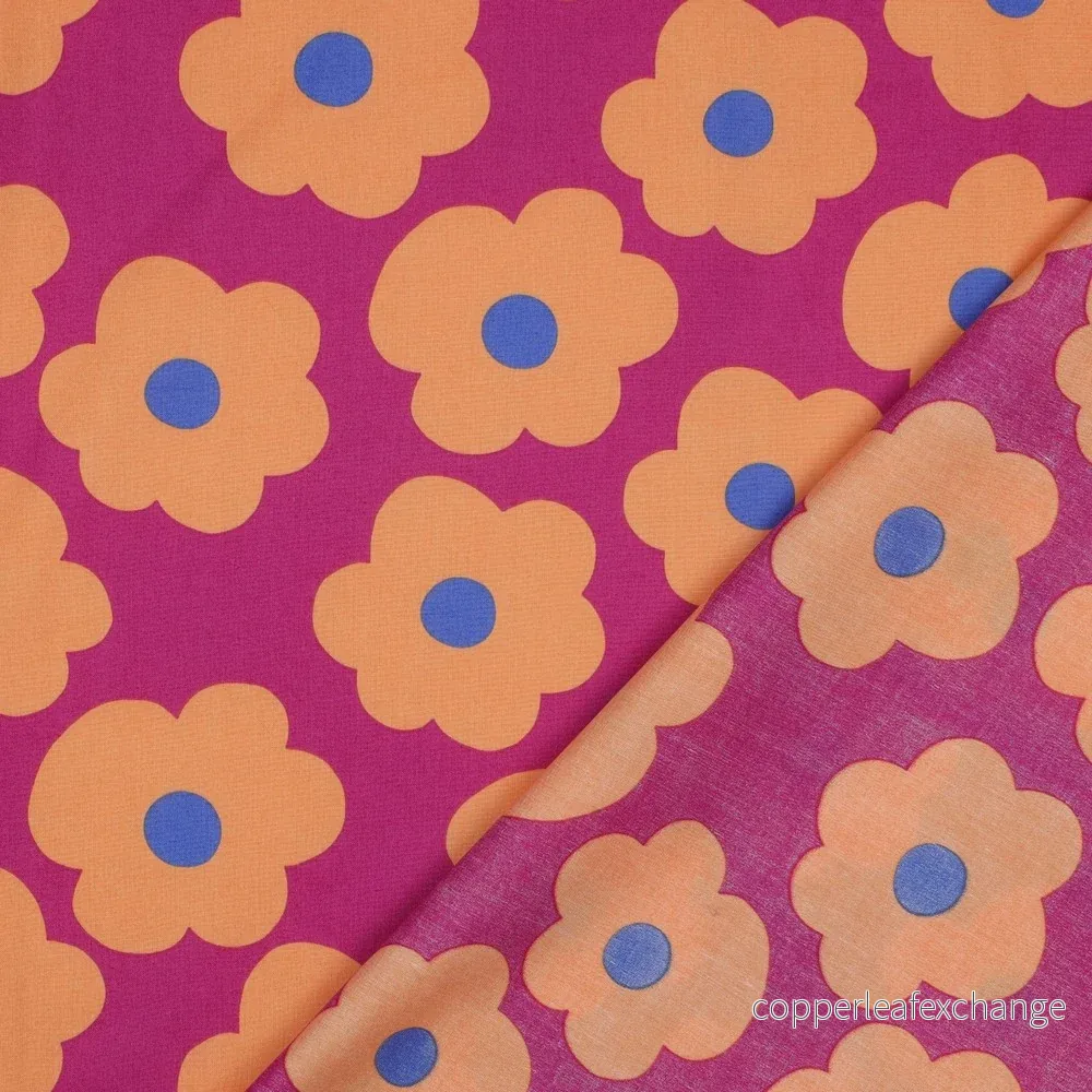 Nerida Hansen - Fine Poplin - Big Flower - Cotton - Magenta - Bild 3