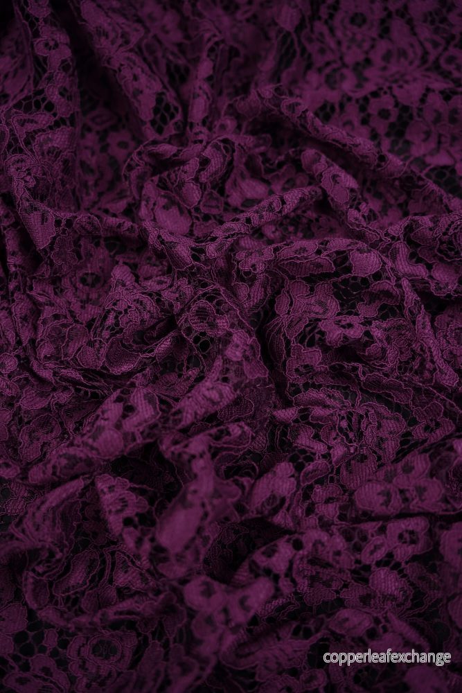 Lace – Heavy – Flowers – Purple – 025