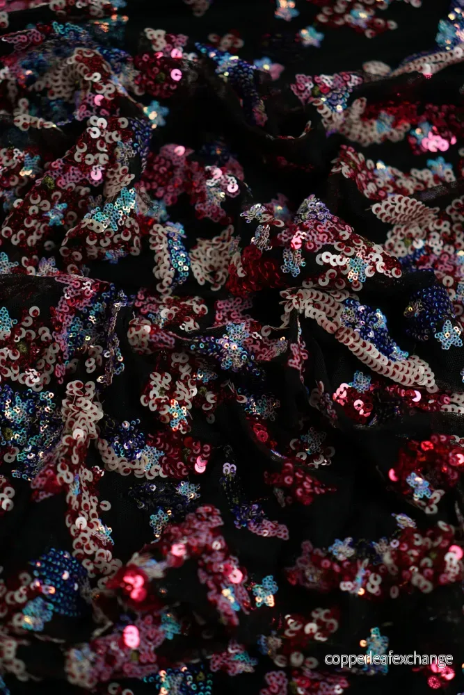 Sequins – Stretch – Abstract – Pink, Blue Sequins – Stretch – Abstract – Pink, Blue
