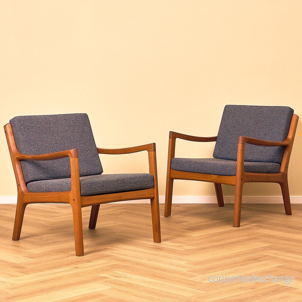 Danish armchairs in solid teak, model ’Senator’ by Ole Knudsen for France & Son