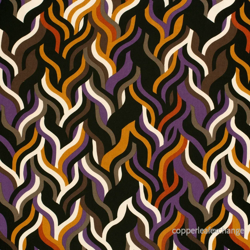 Patterned Viscose - Twill - Abstract - Brown - Bild 2