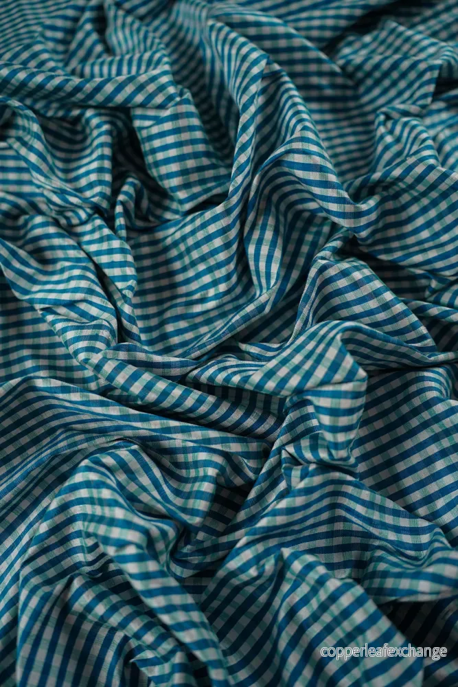 Vintage – Thai silk – Small square – Turquoise/Blue – VT54