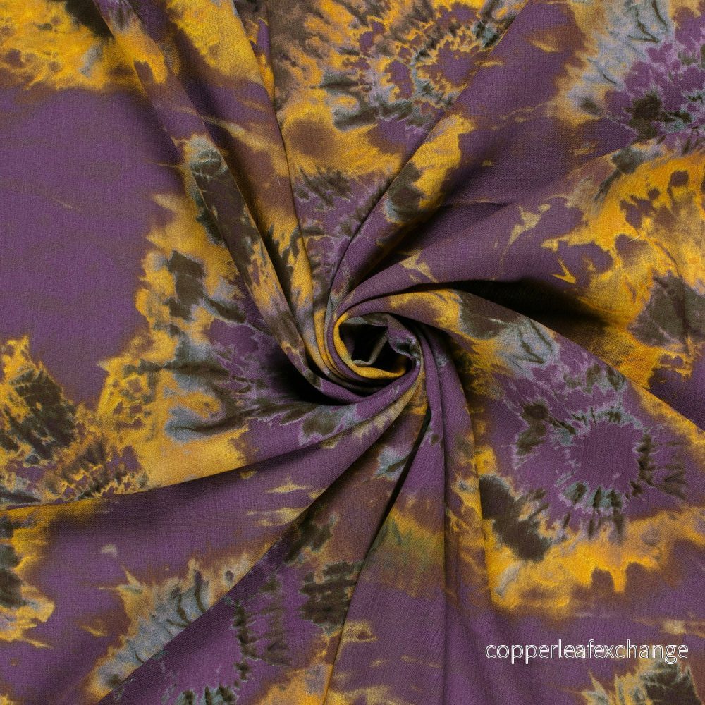 Patterned Viscose - Crepe - Batik - Purple - Bild 3