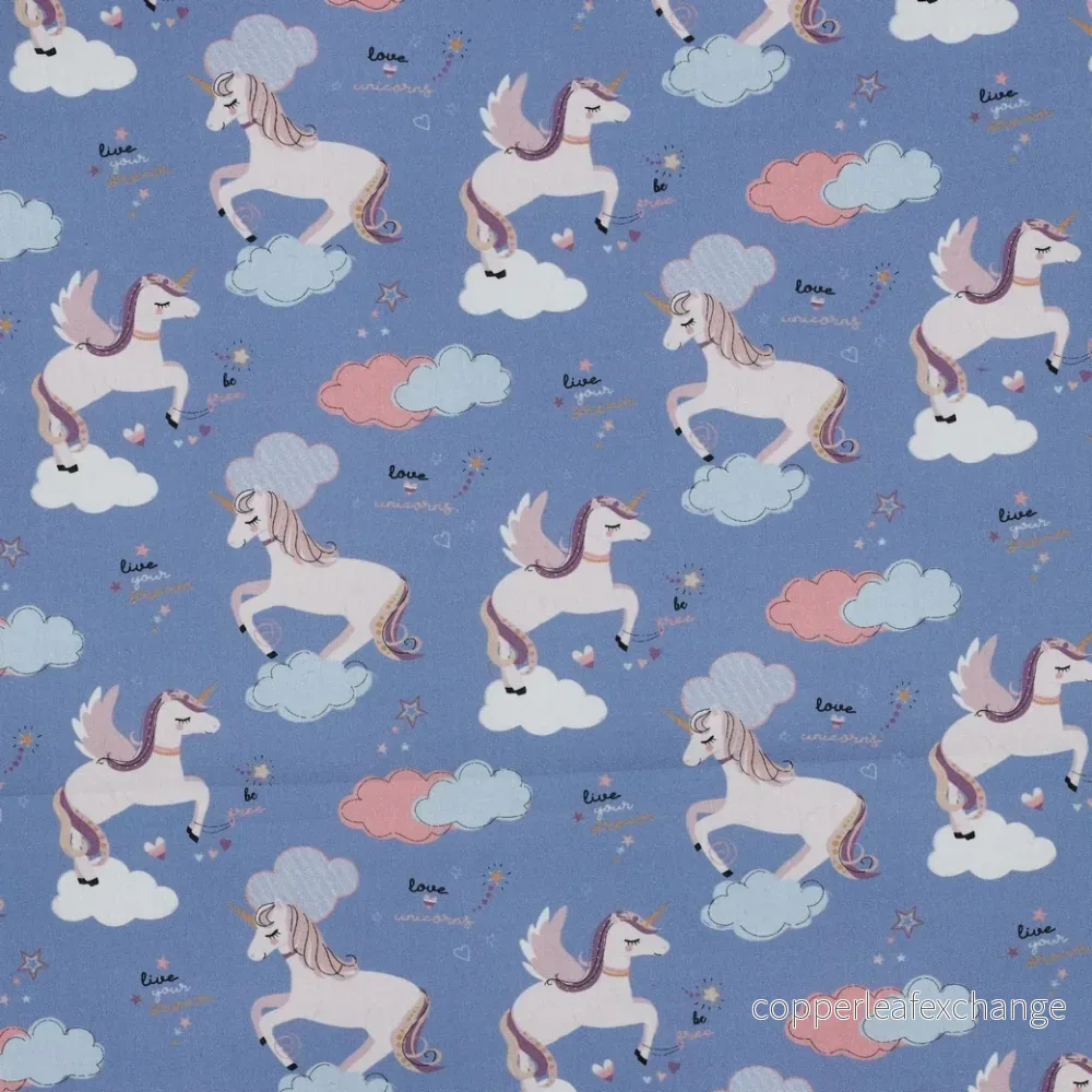 Cotton – Poplin – Unicorns – Blue – 88.001 Cotton – Poplin – Unicorns – Blue – 88.001