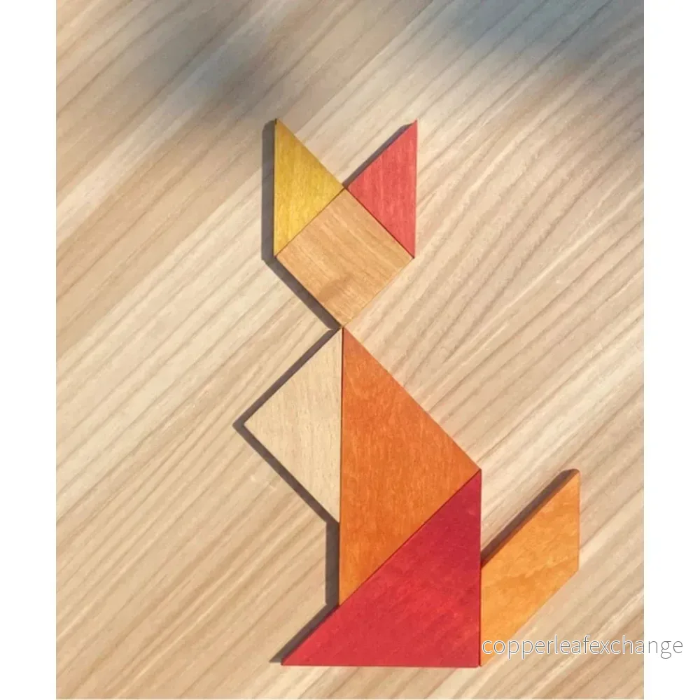 Tangram Pussel i Trä – Varma Färger Tangram Pussel i Trä – Varma Färger
