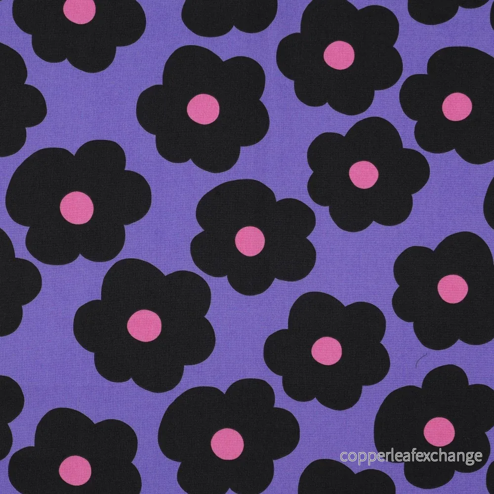 Nerida Hansen - Fine Poplin - Big Flower - Cotton - Purple