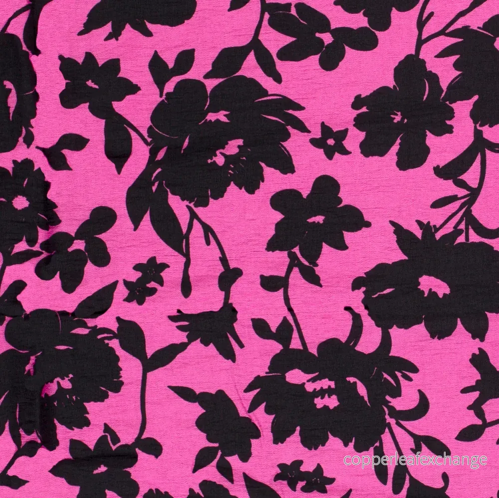 Patterned Viscose – Crepe – Flowers – Pink Patterned Viscose – Crepe – Flowers – Pink