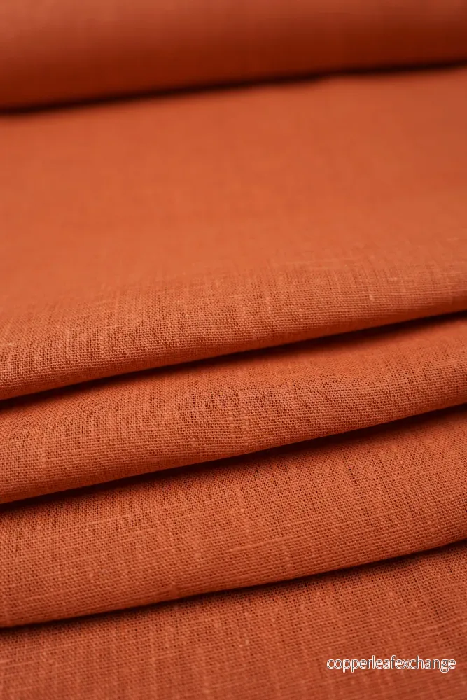 Textured linen fabric - Rust - 381 - Bild 2