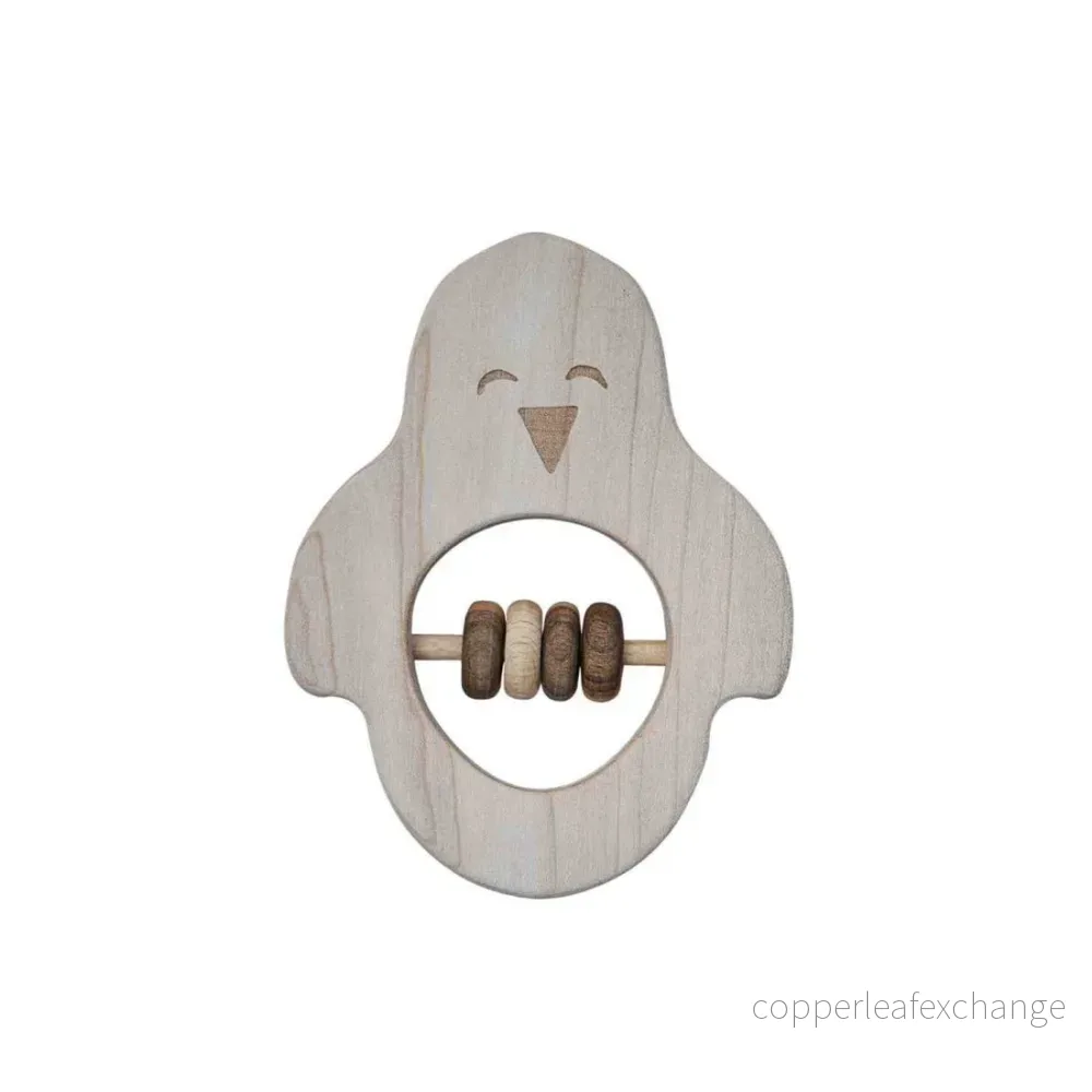 Wooden Story träskallra & bitring – pingvin