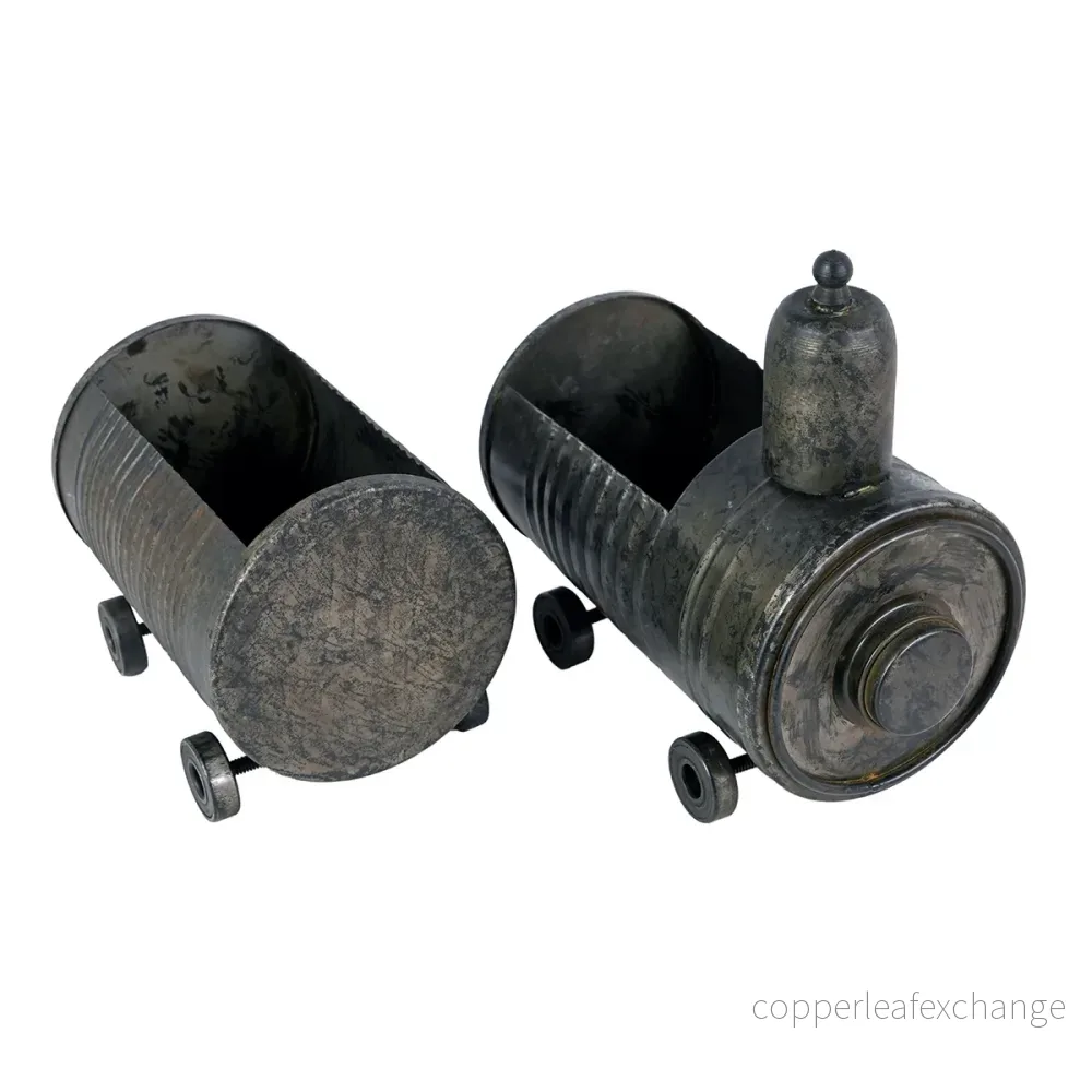 Lok & vagn - set med zink-krukor - Bild 3
