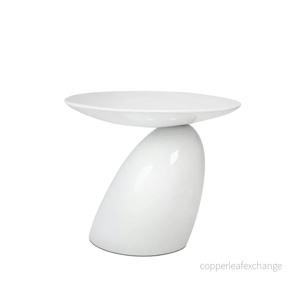 Sidobord FUNGO vit – glasfiber
