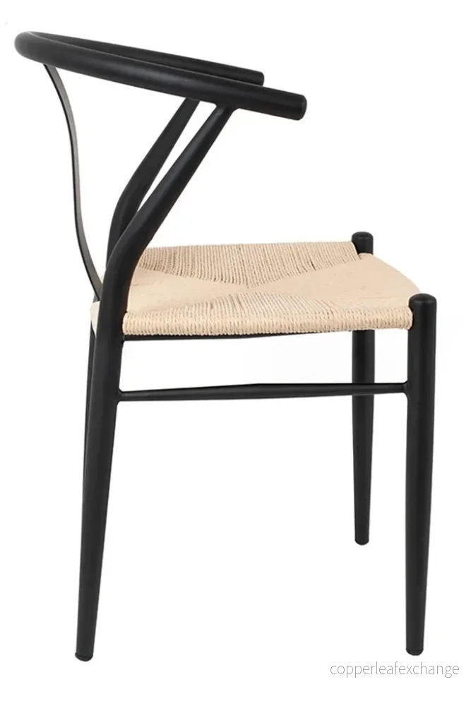 Stol - WISHBONE METAL, svart - Bild 2