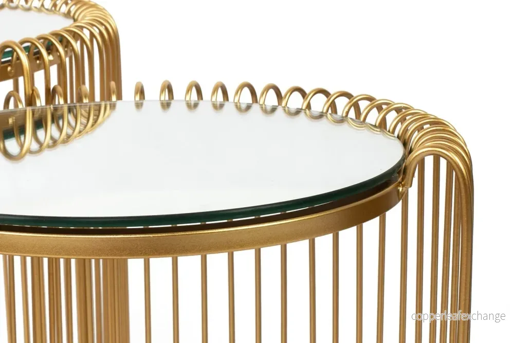 Sidobord KARE DESIGN - WIRE DOUBLE, mässing, 2-set - Bild 2