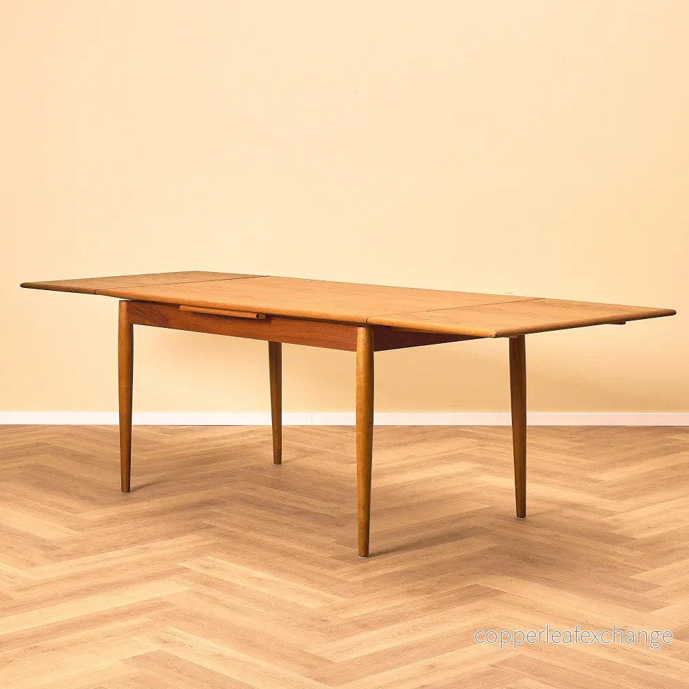 Danskt matbord i teak och bok - Bild 2