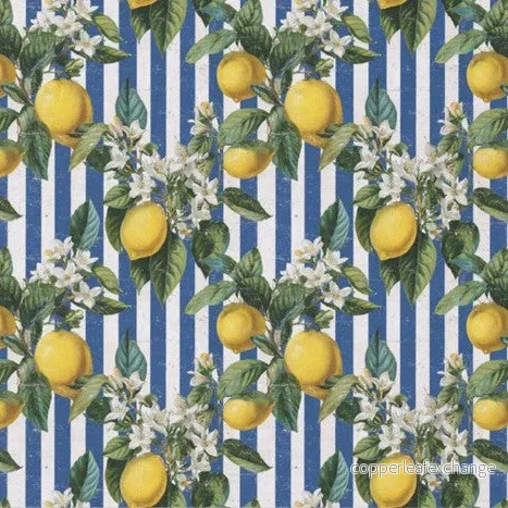 Citron och blåvita ränder – enskilda decoupage konstark Citron och blåvita ränder – enskilda decoupage konstark