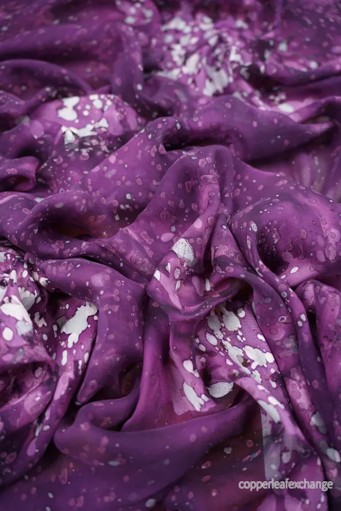 Silk – Chiffon with touches of satin – Purple splash Silk – Chiffon with touches of satin – Purple splash