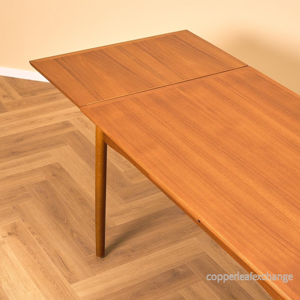 Danskt rektangulärt matbord i teak och bok - Bild 3