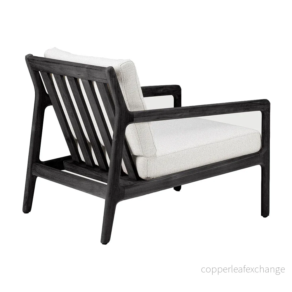 Utemöbel Loungestol Jack, Svart teak / Off White - Bild 2