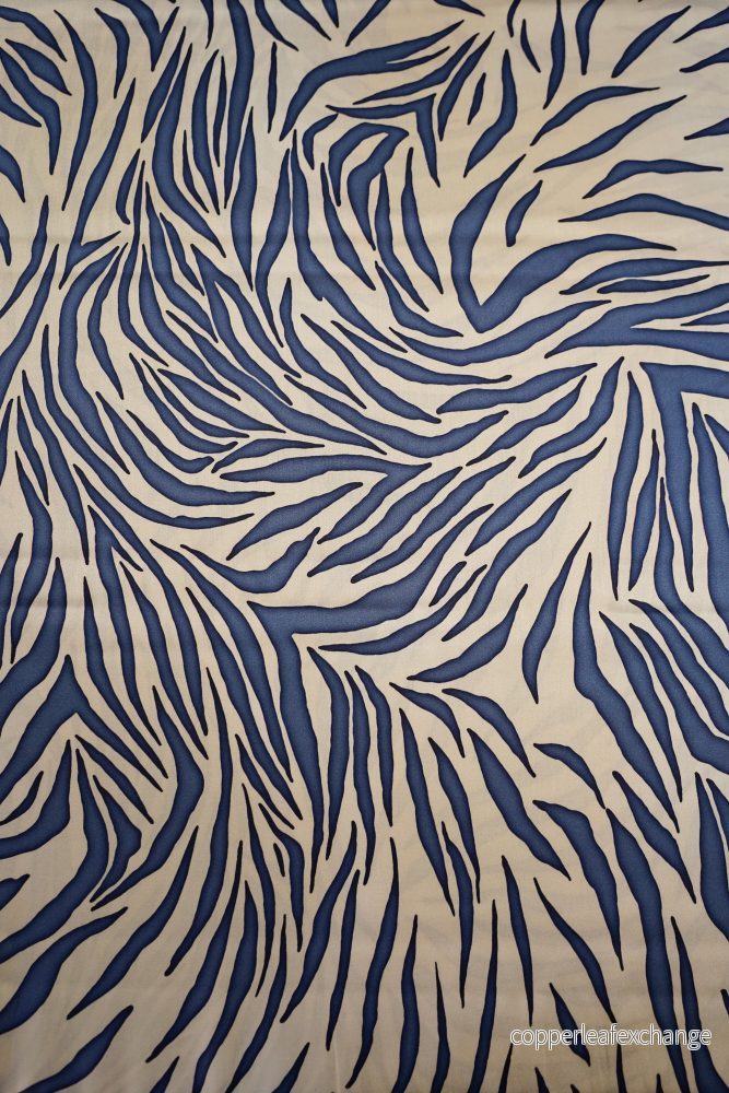 Viscose satin – Patterned – Zebra – Blue – 2607 Viscose satin – Patterned – Zebra – Blue – 2607