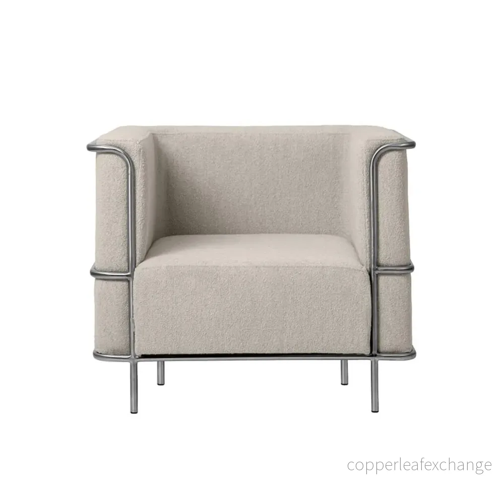Fåtölj Modernist, Beige Bouclé