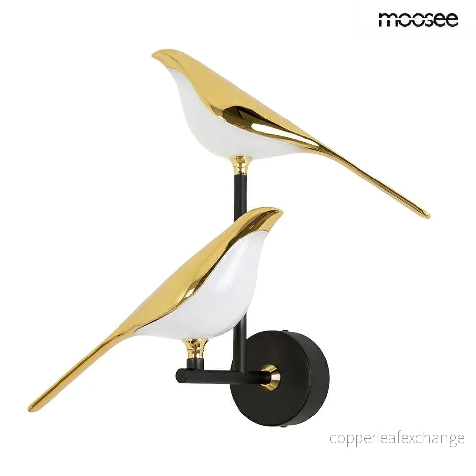 Vägglampa MOOSEE - BIRD TWIN, guld