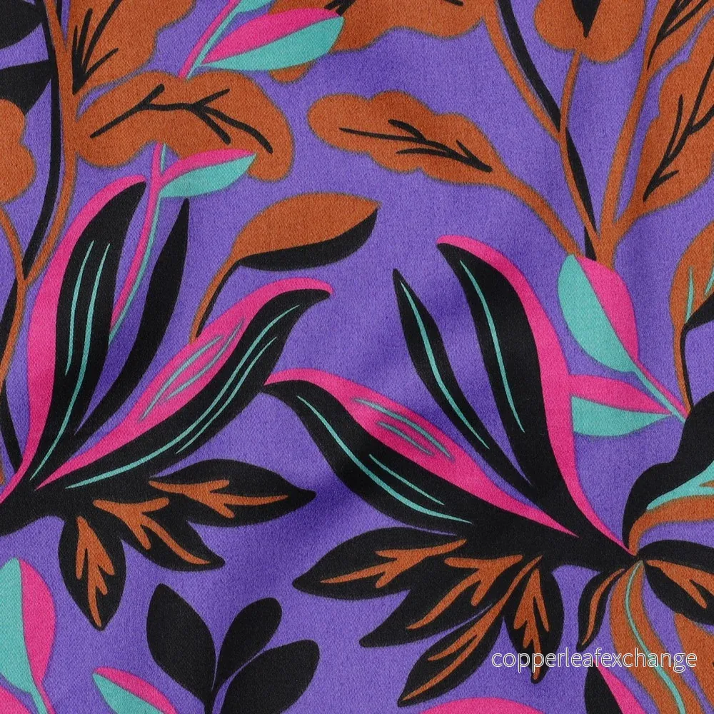 Nerida Hansen - Cotton Satin - Lush Leaves - Cotton - Purple - Bild 2