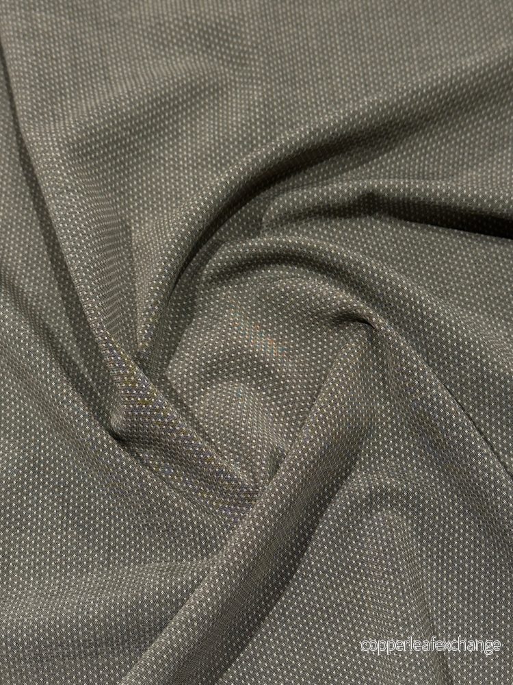 Deadstock – Italian – Suit Wool – Stretch – Gray – Polka Dot – DK31
