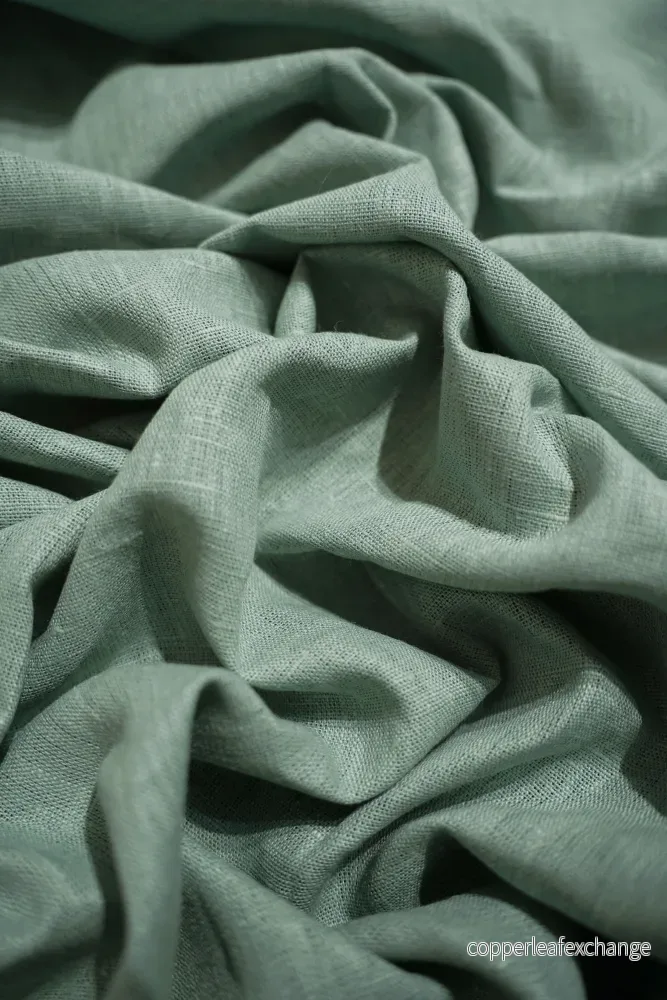 Textured linen fabric – Turquoise, warm – 1541