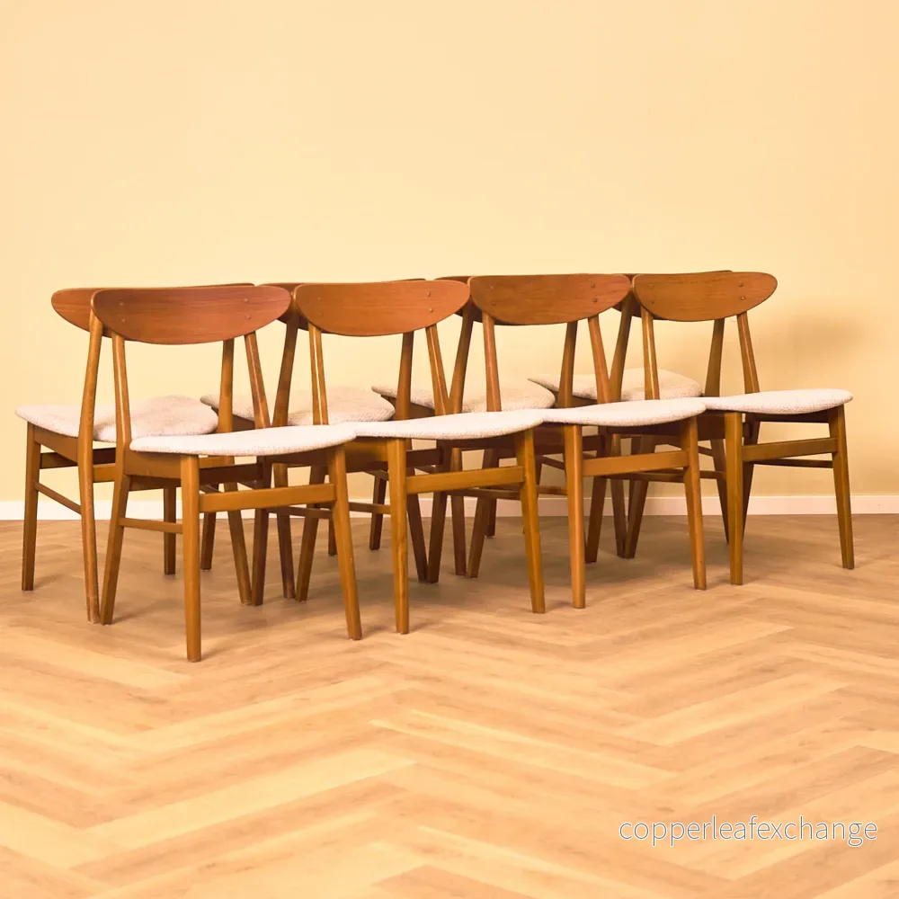 Matstolar i teak & bok från Farstrup, modell 210