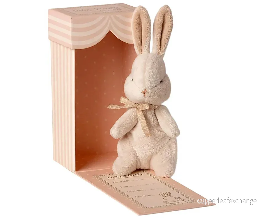 Maileg – Kanin i fin ask, My first bunny gosedjur, rosa - Bild 3