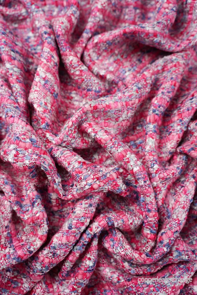Italian Jacket Fabric – ”Chanel-Look” – Cotton, Viscose – Purple, Pink – fg.C