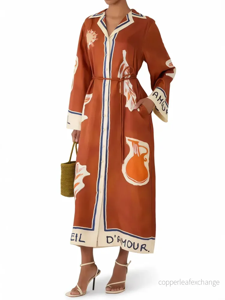 Terra Amour dress brun/orange Terra Amour dress brun/orange