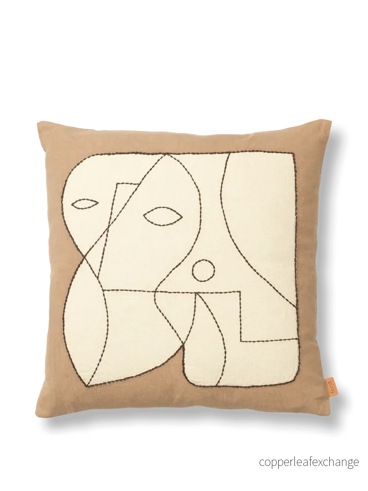 Figure kuddfodral Dark Taupe/Off-white