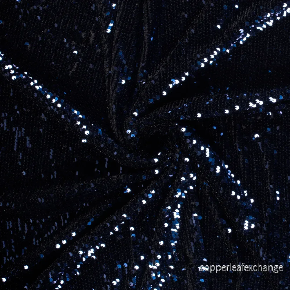 Sequins – Velor – Stretch – Soft – Navy – 008 Sequins – Velor – Stretch – Soft – Navy – 008